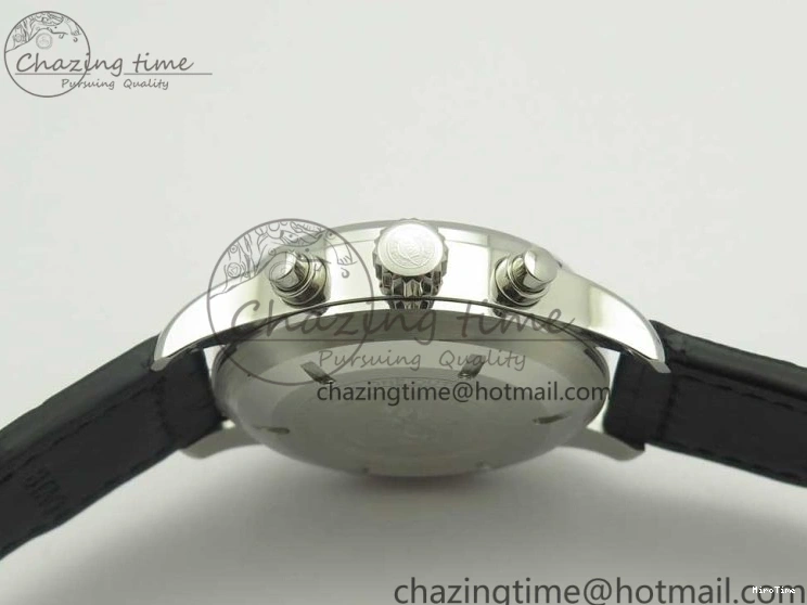 MIROTIME 0213 Pilot Chrono 377725 SS ZF 1:1 Best Edition White Dial on Black Leather Strap A Soft 7183